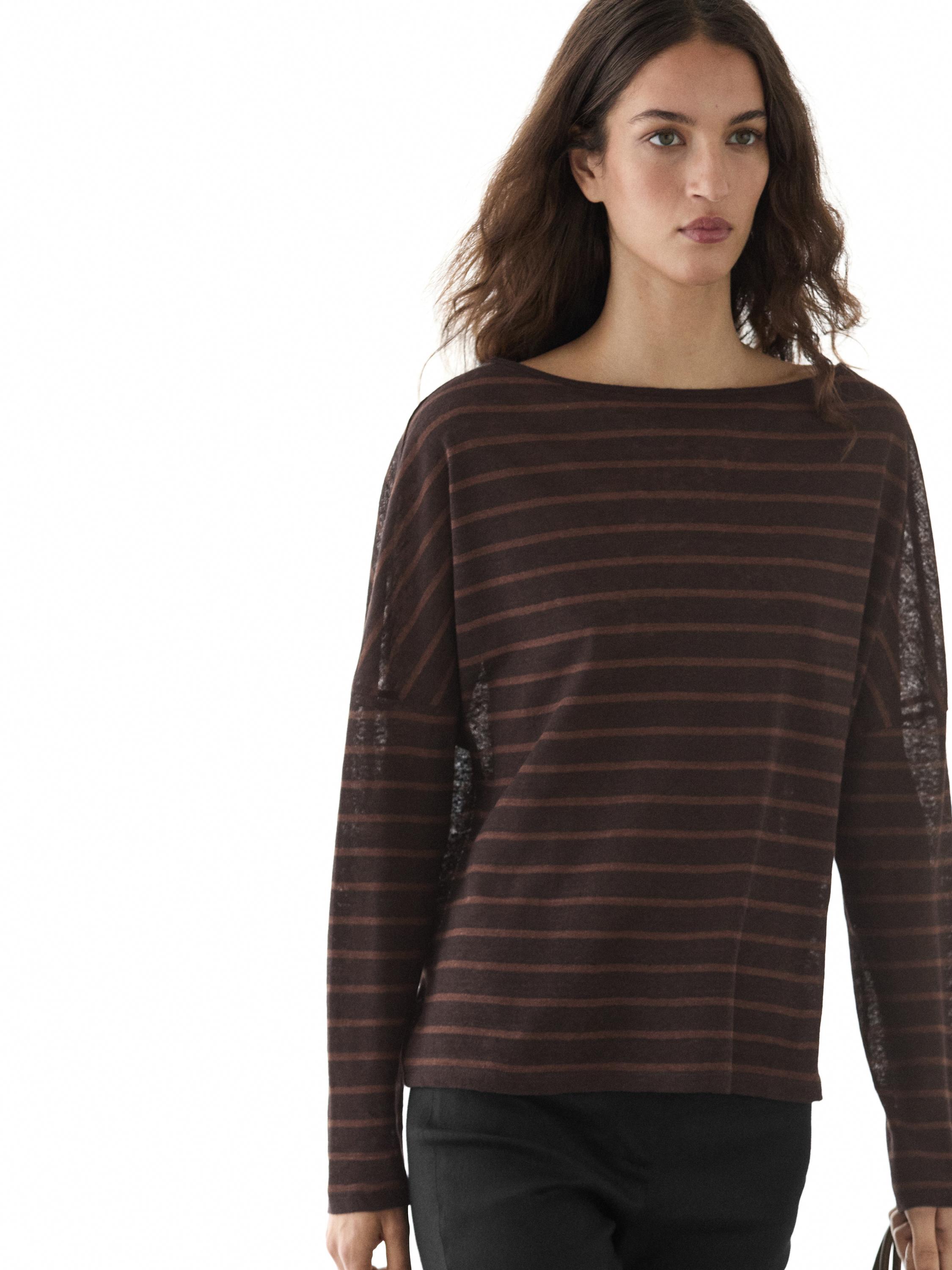 Striped linen knit T-shirt